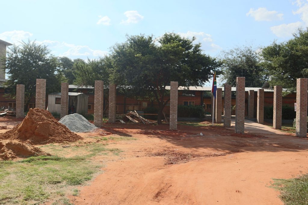 Pillars of the school building